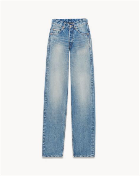 ysl lightwash jeans|YSL long baggy jeans.